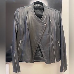 Theory Lamb Leather Biker Jacket - size small